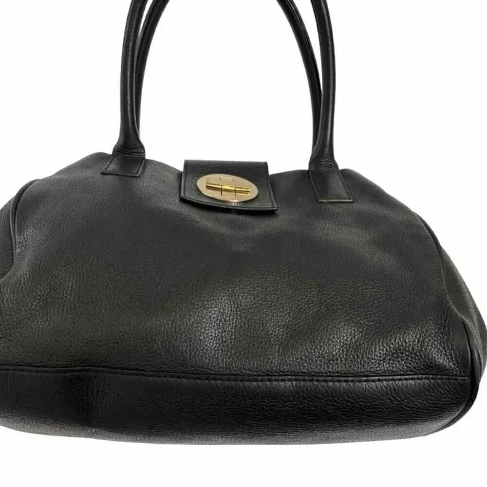 Kate Spade Handbag Leather Tote Black Large Satchel ShoulderBag Purse W-12" H-8. - Picture 5 of 13